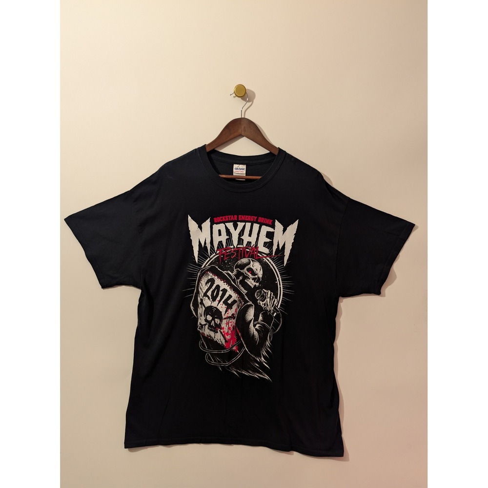 Gildan Mayhem Festival 2014 Shirt Mens XL Black Excellent Tour Graphic Tee Metal